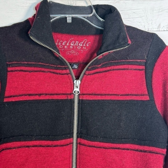 Icelandic Designs 100% Wool Zip Collared Sweater Jacket - Picture 2 of 5